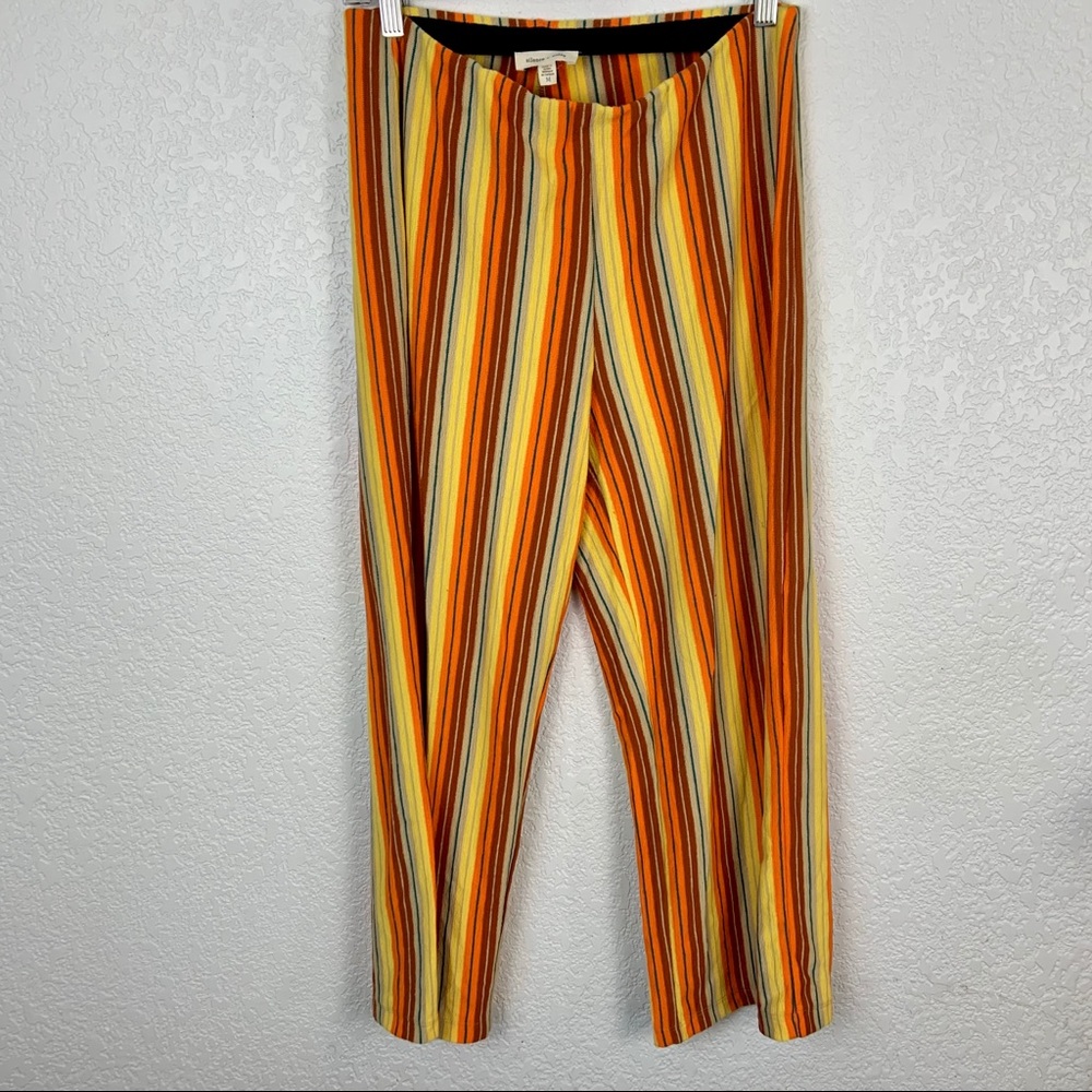 Silence + Noise Kick Flare Orange Stripe Pants